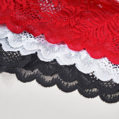 Lace Low Waist Solid Color Hollow Panties