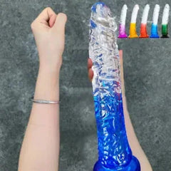 Big Dildo Harness Suction Cup Flexible Jelly Dong G-Spot Anal Sex