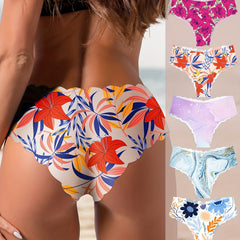 Printed Mid-Low Waist Seamless Sexy Panties