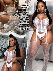 Fishnet Bodystocking Crotchless Bodysuit Sexy Tights Soft Lingerie