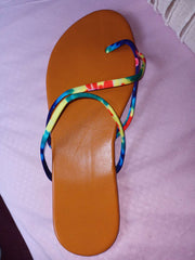 Toe Ring Colorblock Flat Sandals