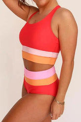 Sherbet Cut Back Crop Bikini Set