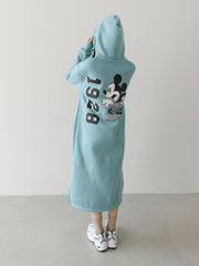Mid-Length Over-The-Knee Velvet Thickened Hooded Sweater Dress