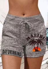 Live Simple Coconut Tree Color Block Shorts