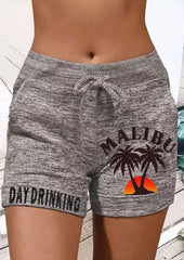 Live Simple Coconut Tree Color Block Shorts