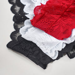 Lace Low Waist Solid Color Hollow Panties