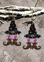 Halloween Witch Hat Boots Earrings