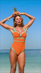 Solid Color Hollow Sling One Piece