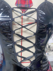 Plus Size Leather One-piece Rope Spliced Suspenders Sexy and Alluring Cosplay Uniform Sexy Underwear