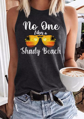 No One Likes A Shady Beach Coconut Tree Tank - Dark Grey