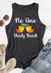 No One Likes A Shady Beach Coconut Tree Tank - Dark Grey