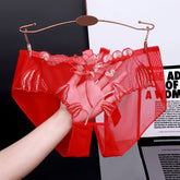 Flower Embroidered Sweet Bowknot Low Rise Large Size Briefs