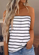 Striped Strapless Bandeau Tank