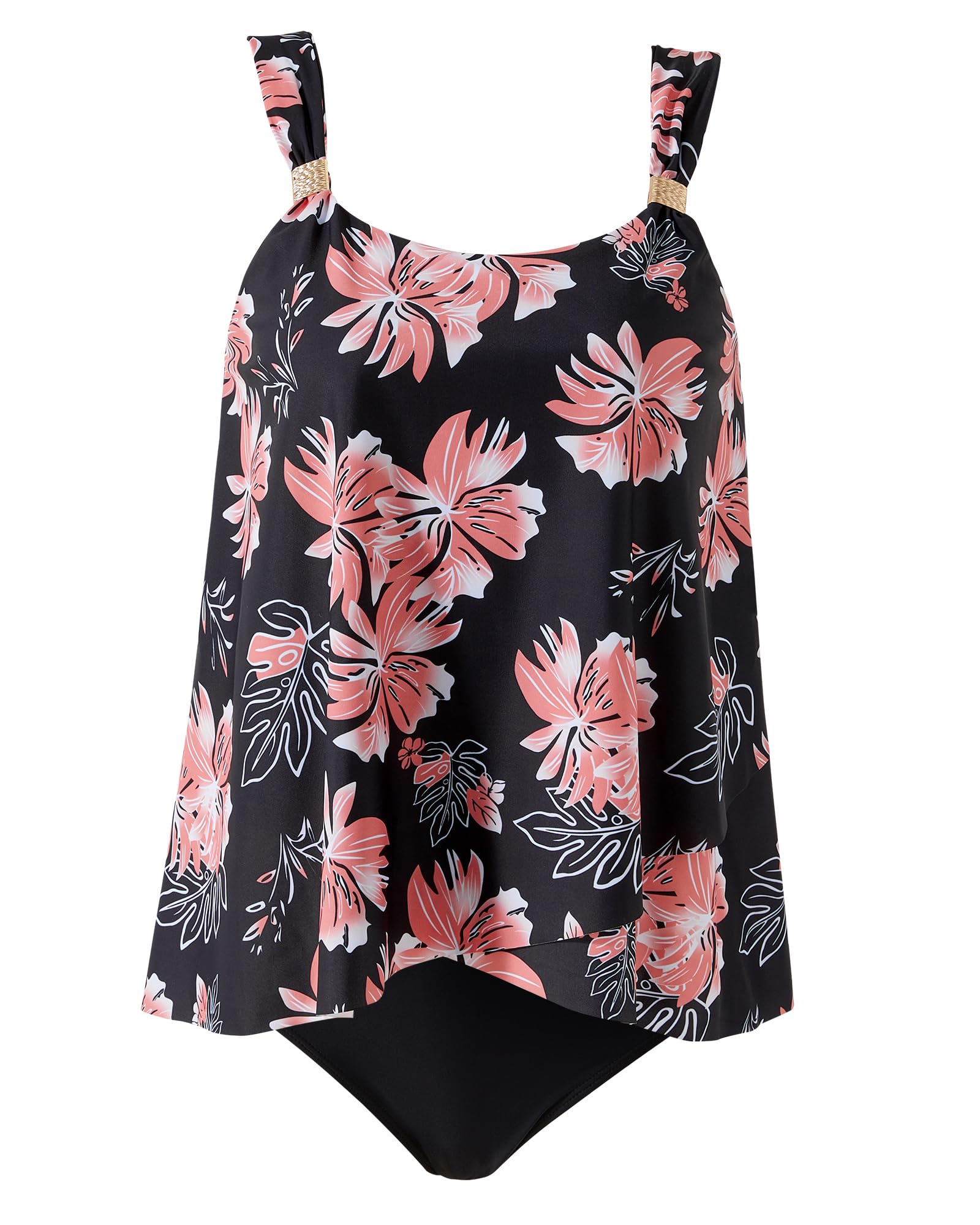 Ruffle High Waisted Swimsuit Tummy Control Tankini Set