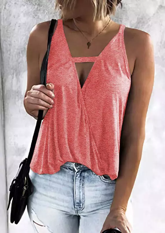 Hollow Out Wrap Sleeveless Camisole