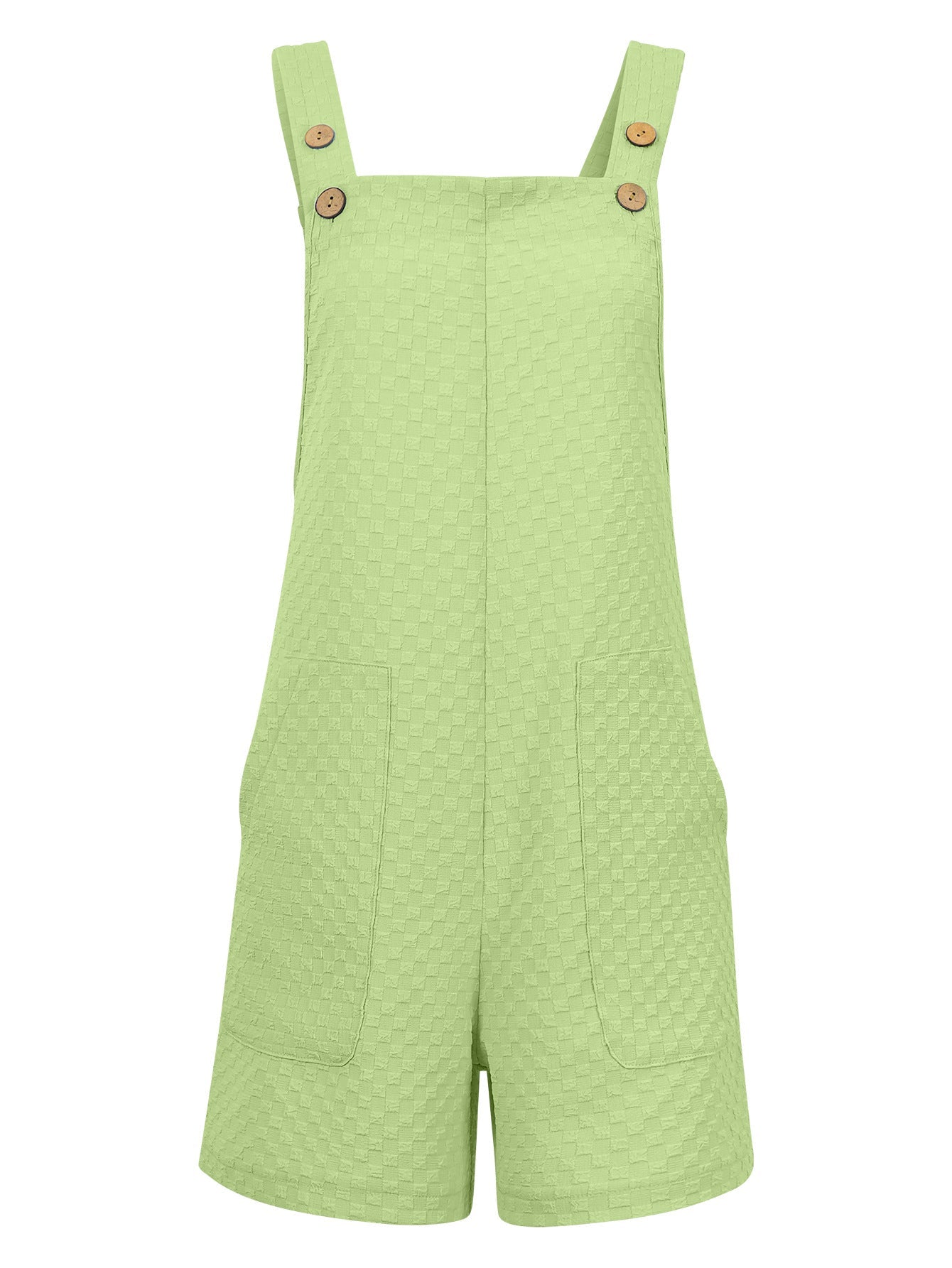 Women's Sleeveless Straight Jacquard Solid Color Overalls Jumpsuit