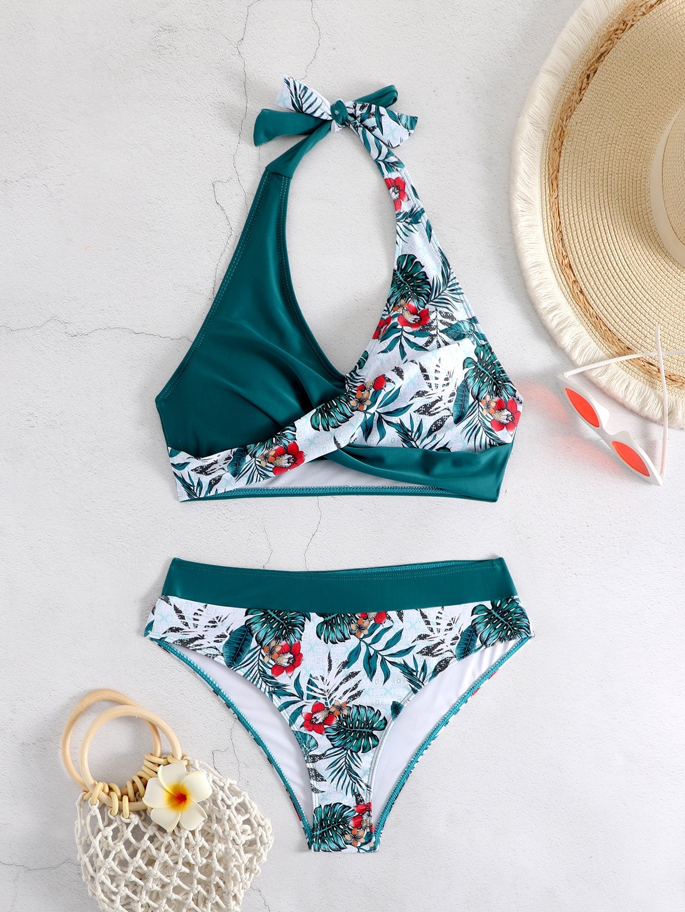 Cross-Over Bikini Two-Piece Set in Multiple Colors