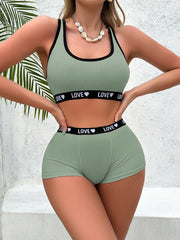 Stretch Sports Vest And Shorts Two-Piece Set