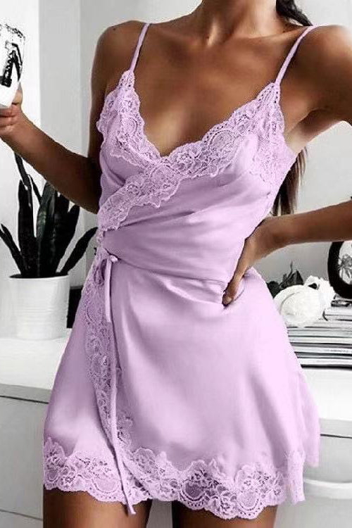 Sexy Stretch Satin Nightdress Sexy Lingerie pajamas