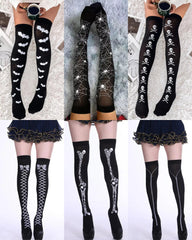 1Pair Halloween Graphic Print Thigh-High Stockings