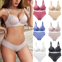 Plus Size Sexy Lace Underwire Push-Up Women's Underwear Set