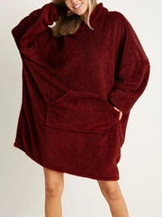 Women Bedsure Cozy Oversized Wearable Blanket Hoodie Warm Double Plush Robe With Large Front Pocket