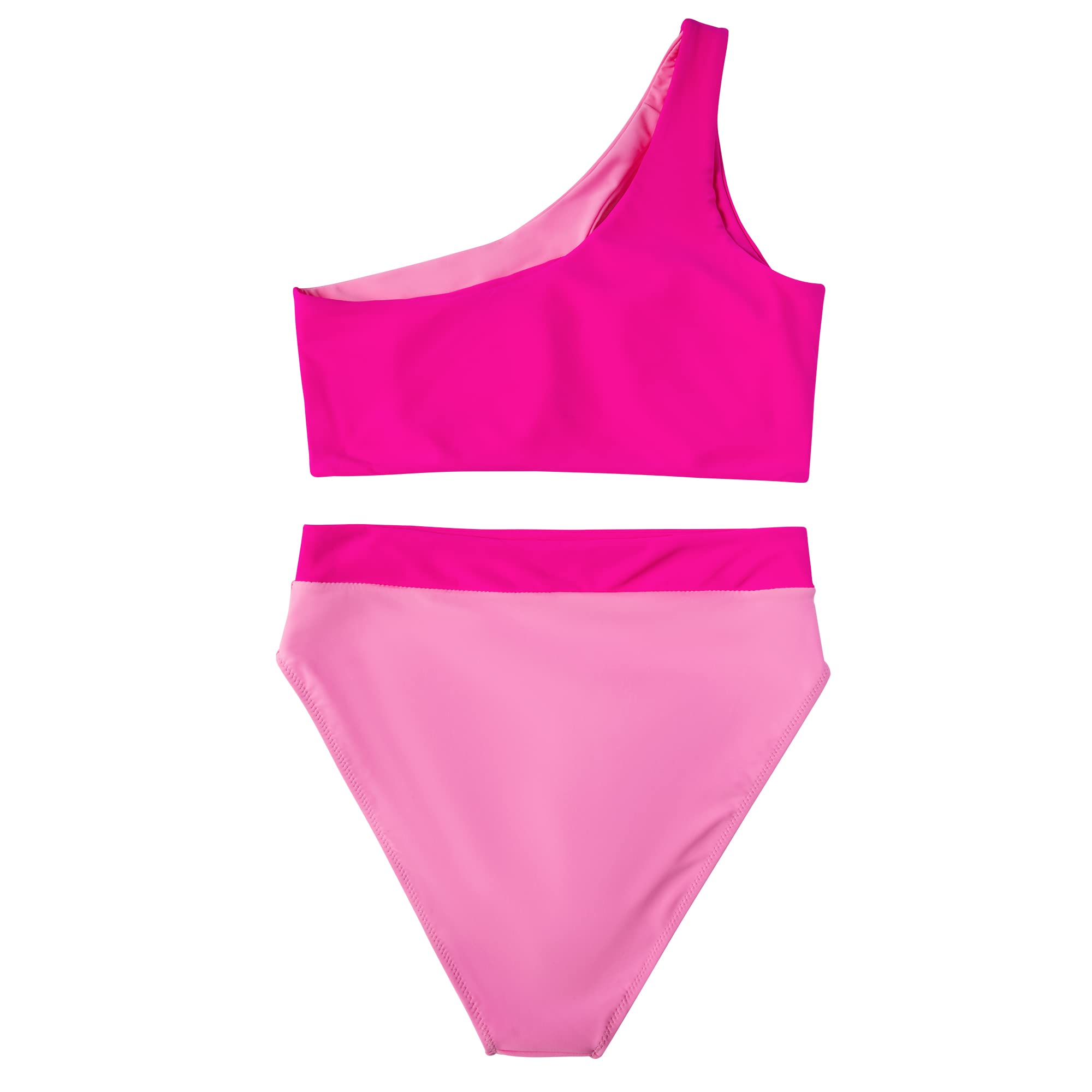 Cutout One Shoulder High Waisted Bikini High Cut Two Piece Swimsuits