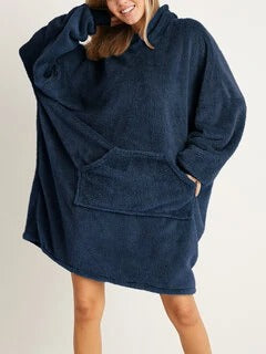 Women Bedsure Cozy Oversized Wearable Blanket Hoodie Warm Double Plush Robe With Large Front Pocket