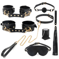 8-Piece Storage Bag + Handcuffs Set Sex Tools Sm Bondage Props Adult Fun