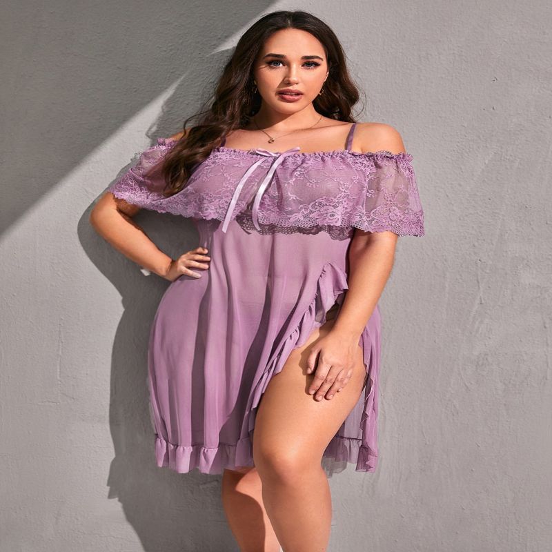 Plus Size Sexy Lace Nightgown