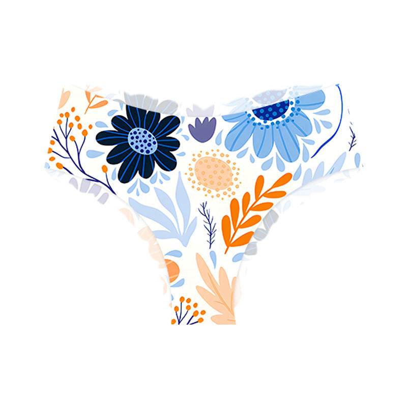 Printed Mid-Low Waist Seamless Sexy Panties