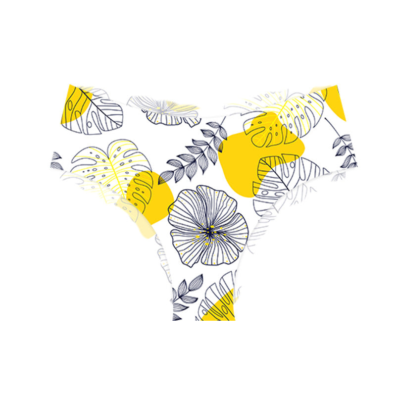 Printed Mid-Low Waist Seamless Sexy Panties