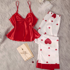 Ice Silk Suspender Trousers Home Wear Suit