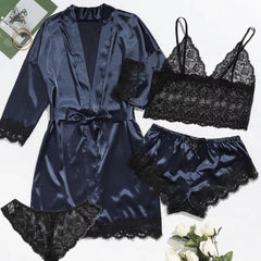 Lace Camisole Nightgown/nightgown 4-Piece Nightgown Set