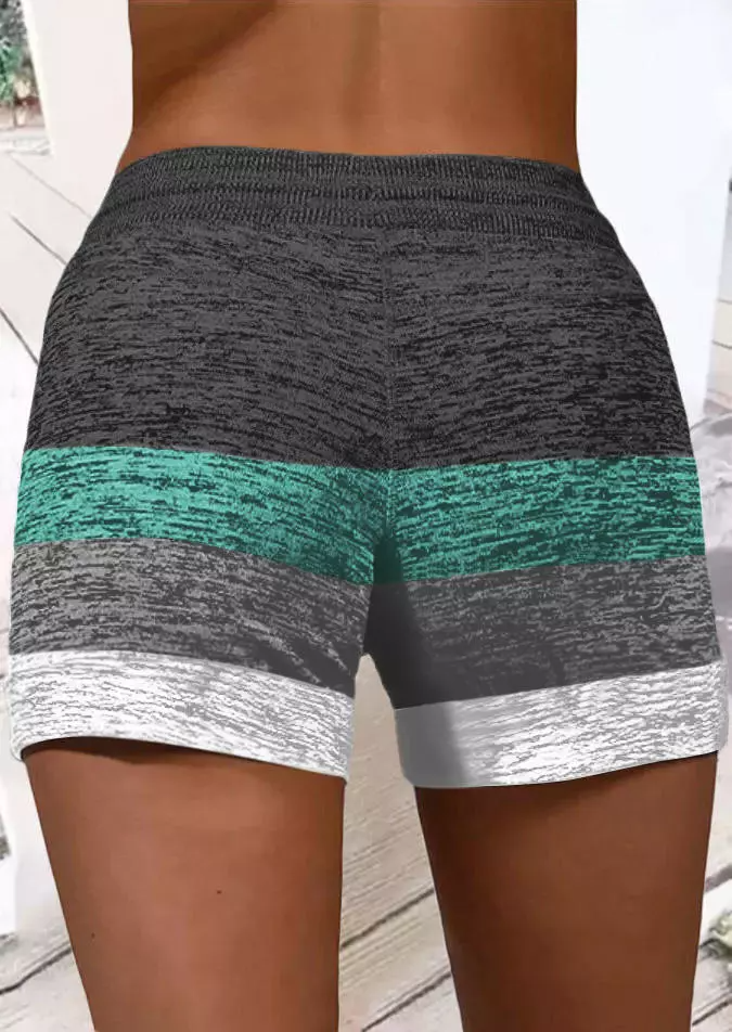 Live Simple Coconut Tree Color Block Shorts