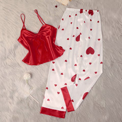 Ice Silk Suspender Trousers Home Wear Suit