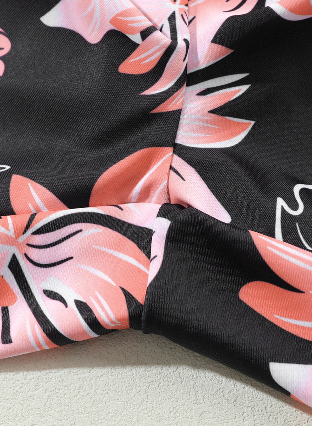 Floral Print Simple High Waist Swim Short