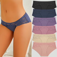 Seamless Quick-Drying Bikini Lace-Trimmed Low-Rise Briefs