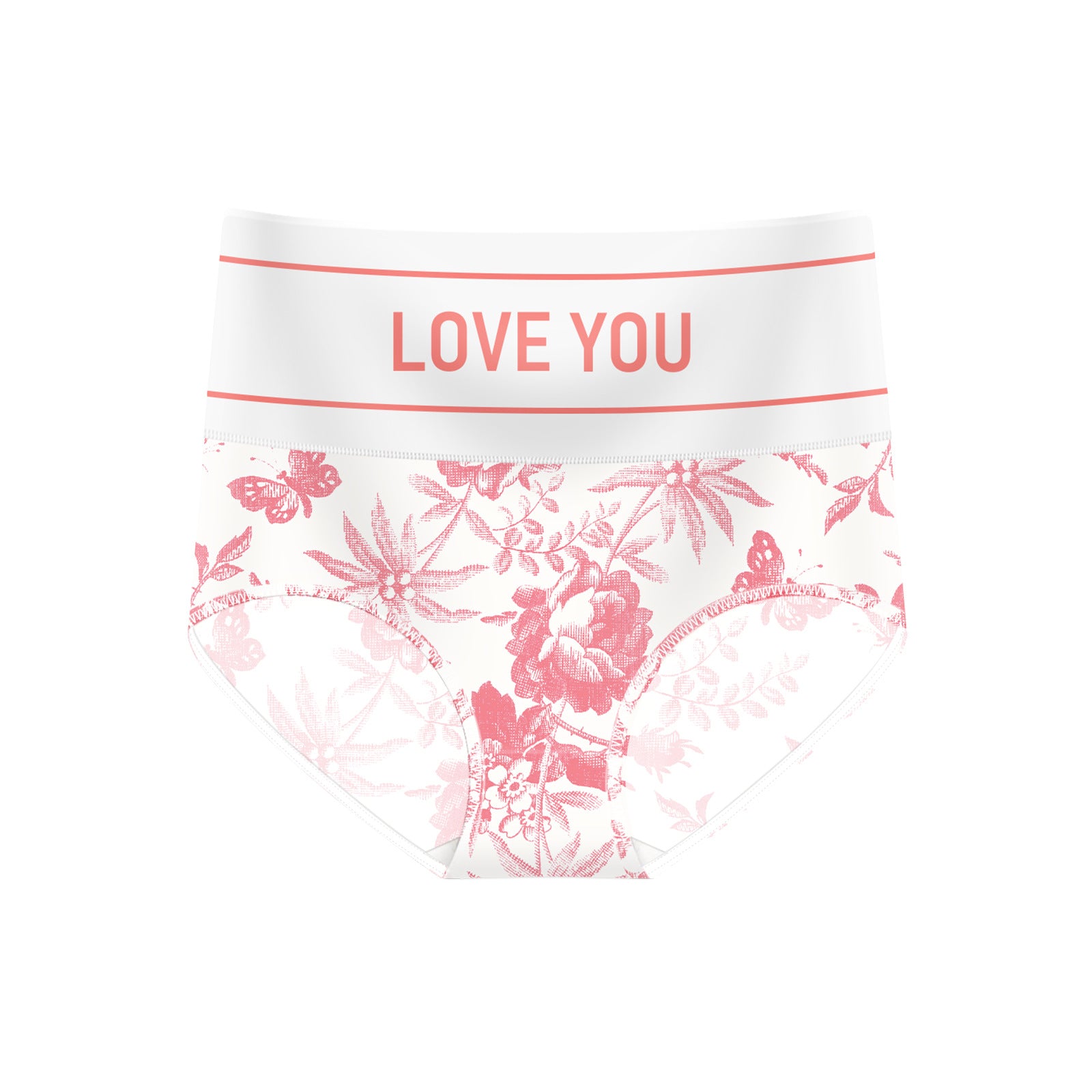 Floral Print High Waist Women's Underwear