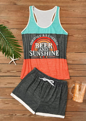 The Only B.S I Need Is Beer And Sunshine Tank And Shorts Pajamas Set