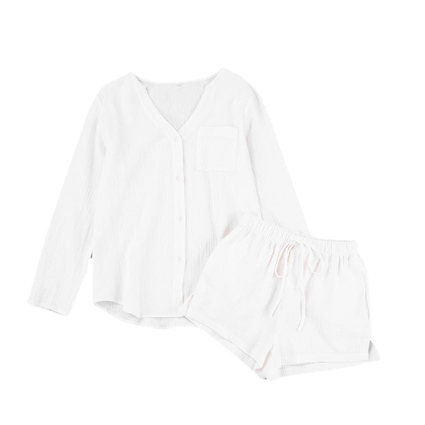 Solid Color Double Layer Gauze Cotton Fashion Suit