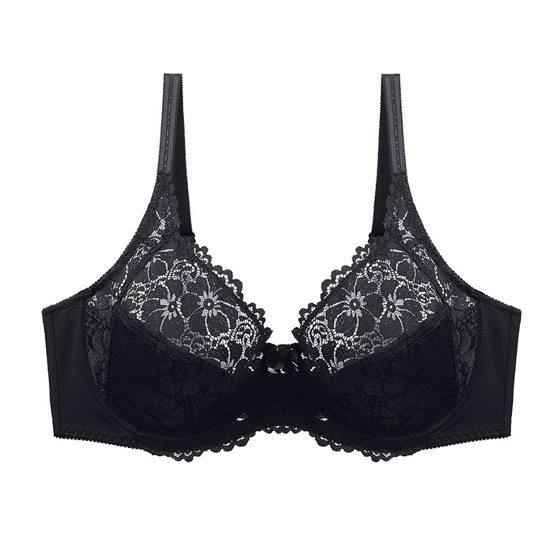 Lace Ultra-thin Solid Color Sexy EF Large Cup Bra