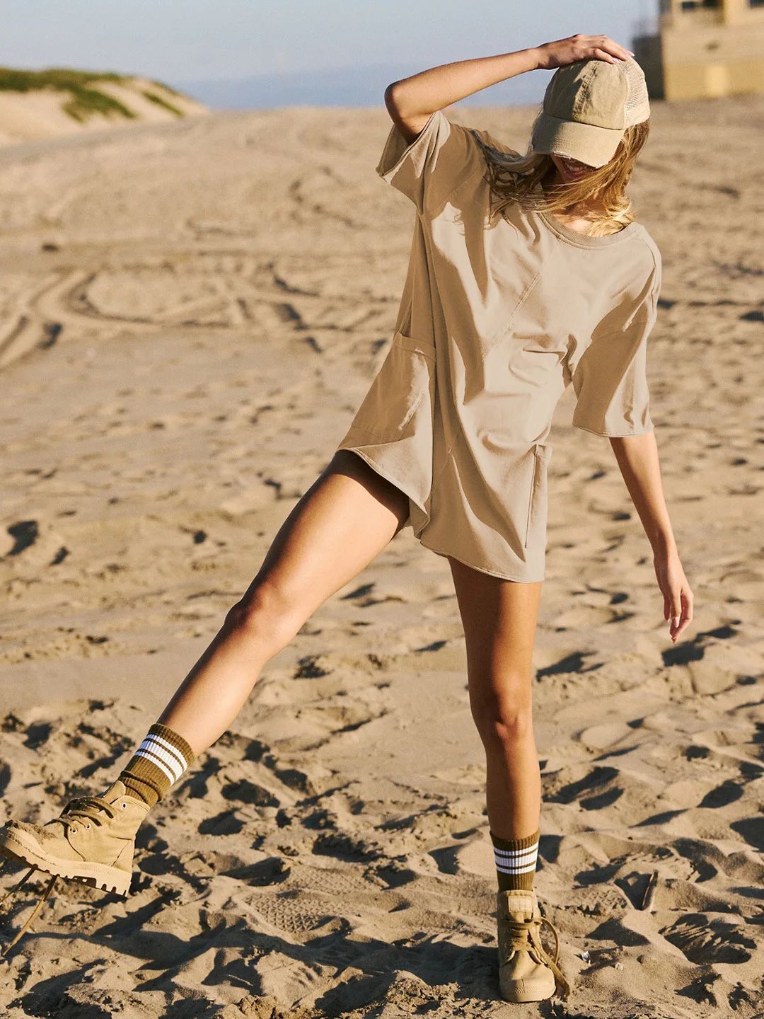 Loose Casual Short-Sleeved V-neck Backless Jumpsuit