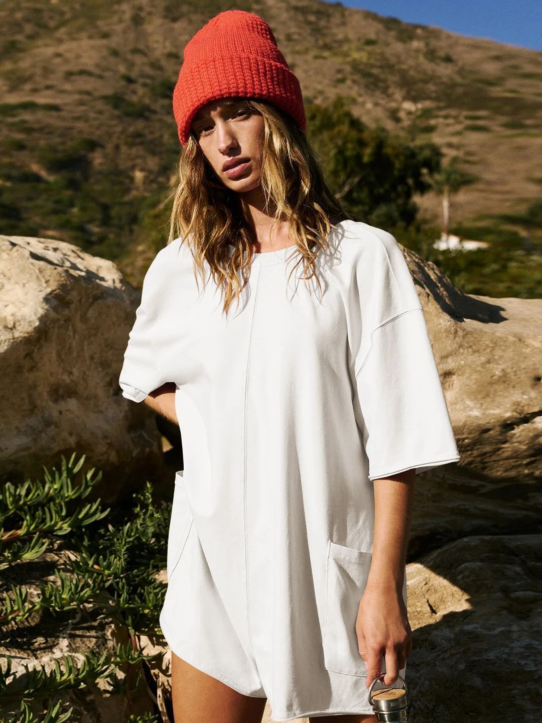 Loose Casual Short-Sleeved V-neck Backless Jumpsuit