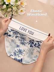 Floral Print High Waist Women's Underwear