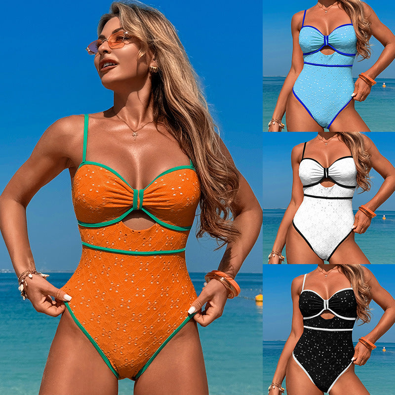 Solid Color Hollow Sling One Piece