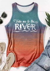 Take Me To The River Gradient Anchor Racerback Tank