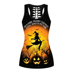 Halloween Yellow Witch Trousers Sleeveless Top Digital Printing Casual Suit Home Clothes
