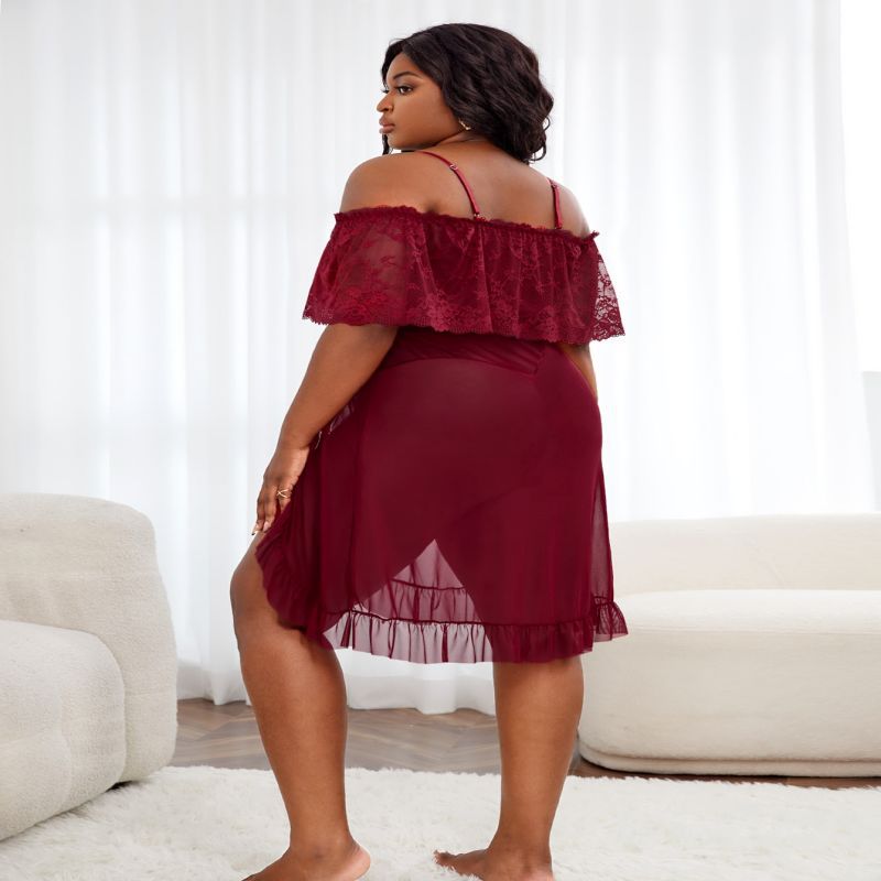 Plus Size Sexy Lace Nightgown