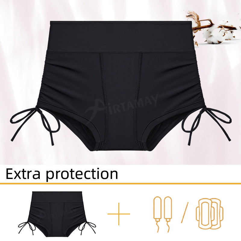 Drawstring Four-Layer Leak-Proof Menstrual Swim Trunks